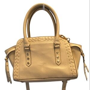 LODIS Grace Leather Satchel with crossbody in Cream